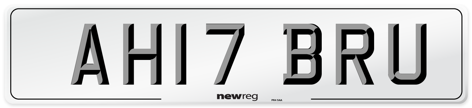AH17 BRU Number Plate from New Reg
